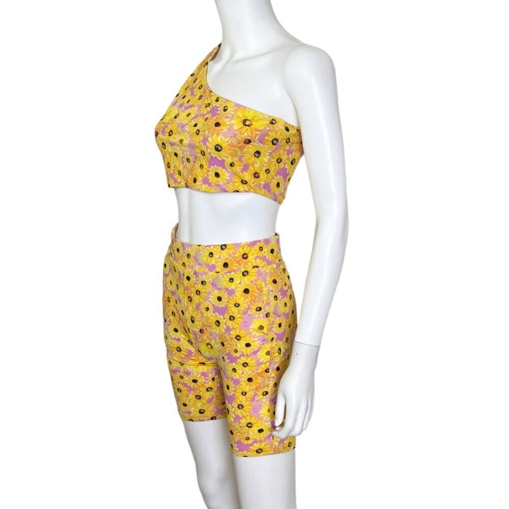 Zara Sunflower Biker Short Set - sz M/L - Picture 7 of 9